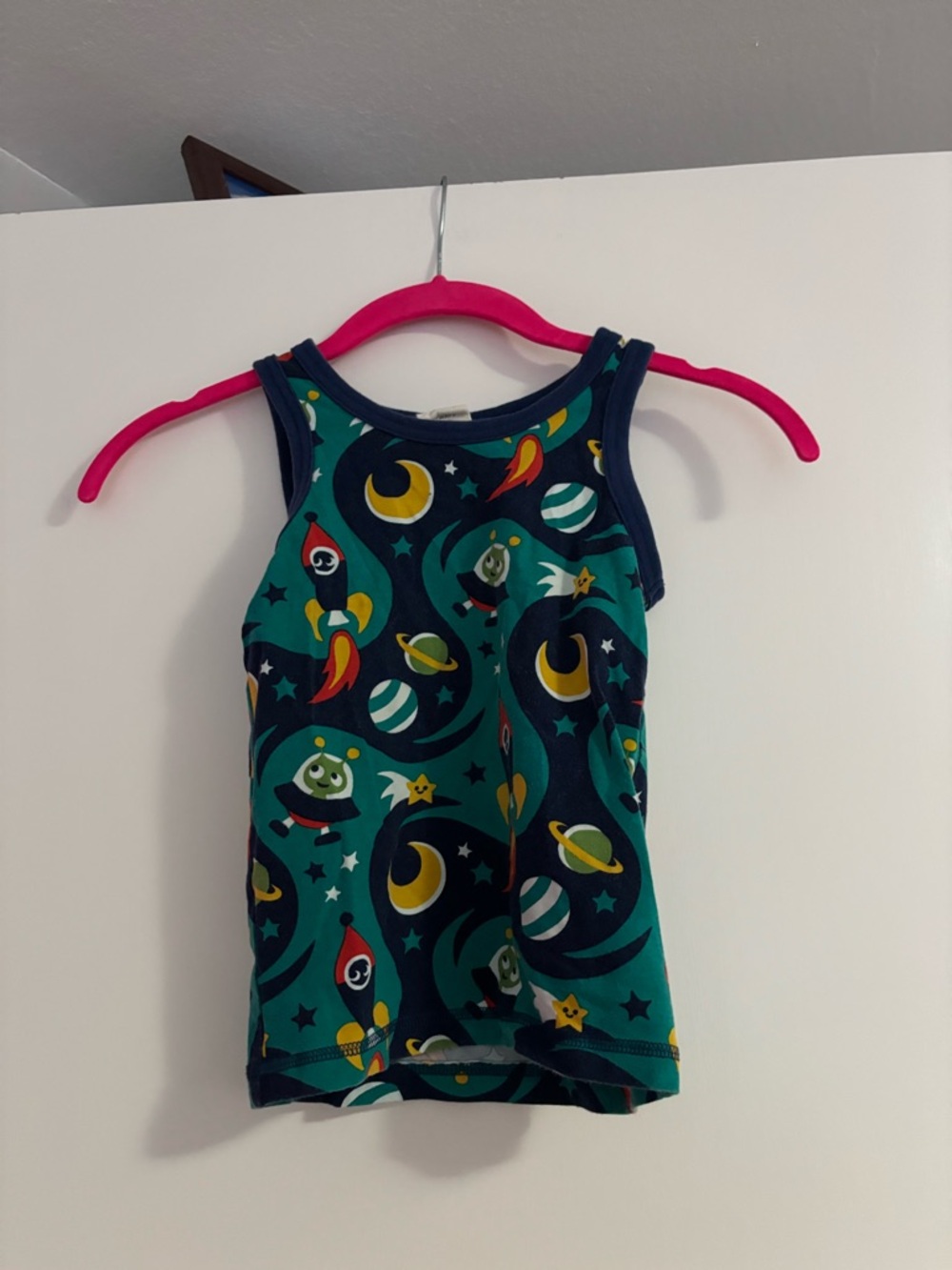 Kids Space Rocket Tank Top - Teal & Navy